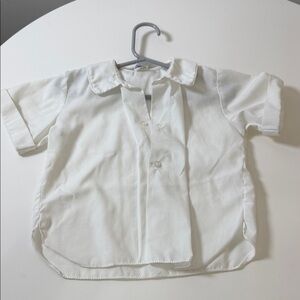 Kids' White Short-Sleeve Button-Down Shirt